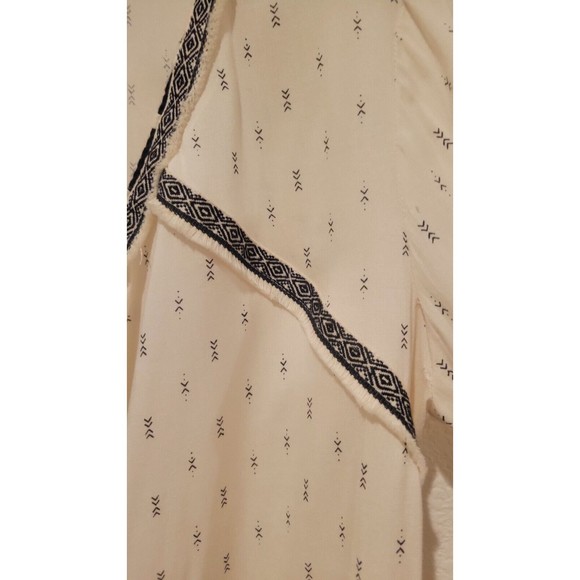 Japna Cream/Black Viscose Cardigan Kimono Women's Size Small. Boho, Tassel - Picture 5 of 10